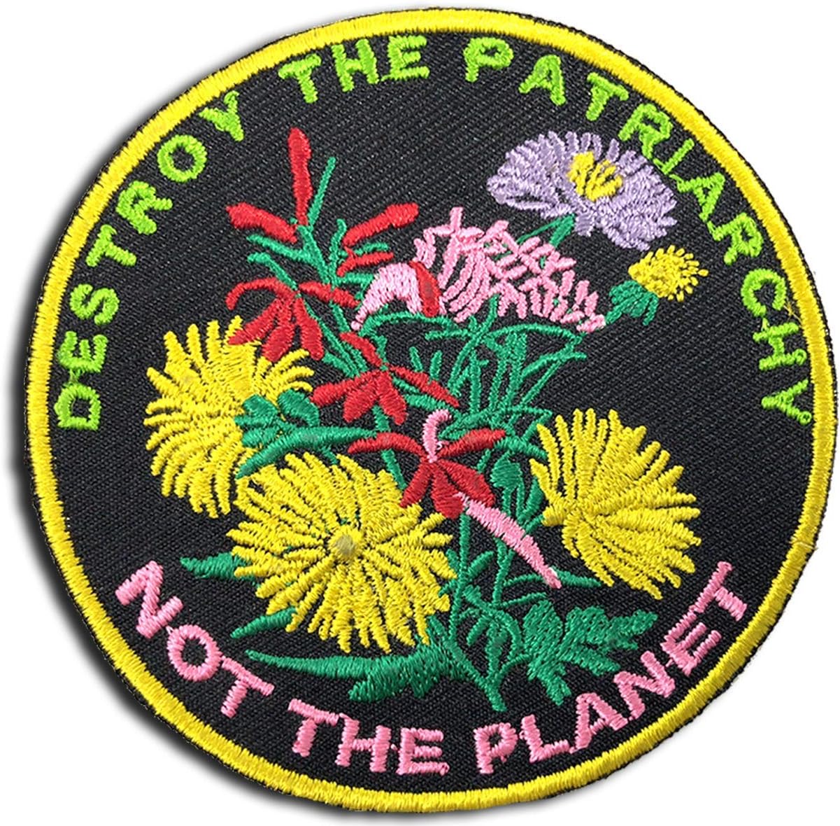 EmmaFem - Feminist Embroidery Patch - Destroy The Patriarchy Not The Planet