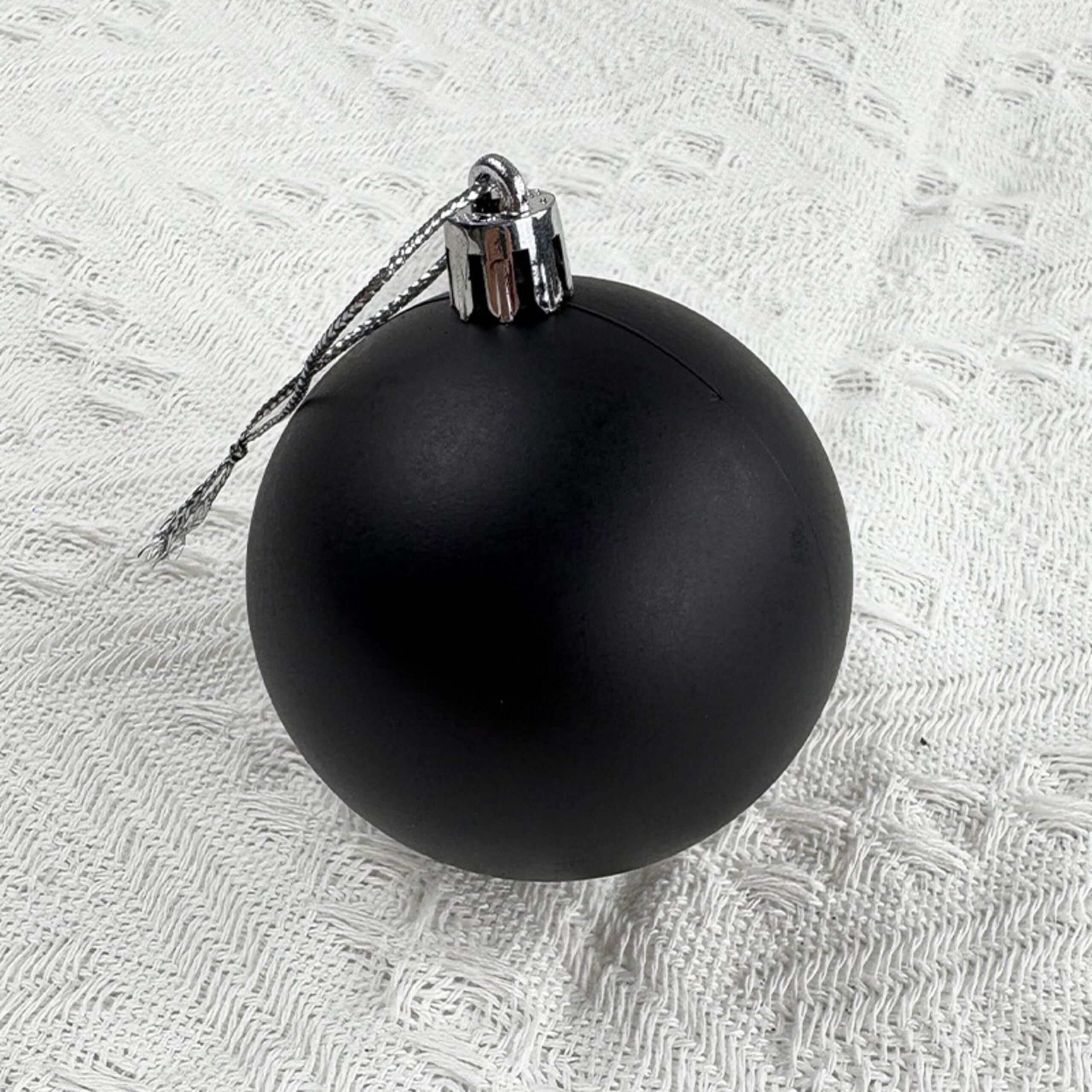 Relaxdays Bombki choinkowe, zestaw 50 sztuk, ozdoby świąteczne, tworzywo sztuczne, nietłukące się, 6 cm, matowe, czarne
