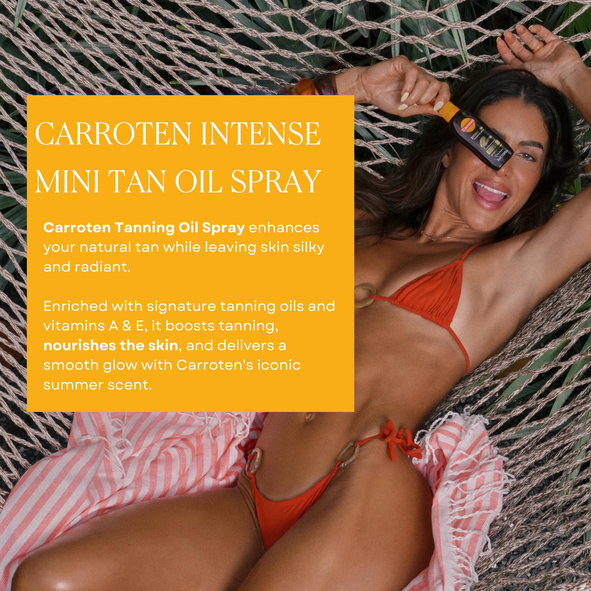 Carroten Intensive Tanning Oil 70 ml - Accelerateur de Bronzage - Huile de Bronzage Intense - Activateur de Bronzage - avec Vitamines A & E - SPF0