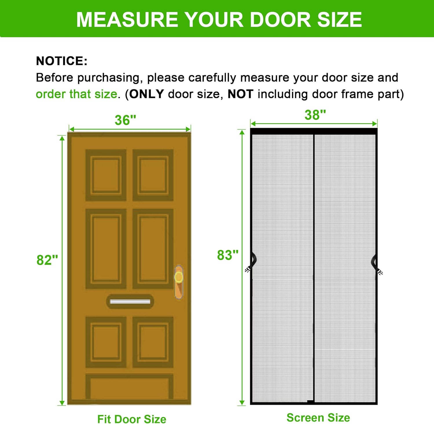 Buy Fiberglass Screen Door Fits Door Size 36 x 82, Screen Size