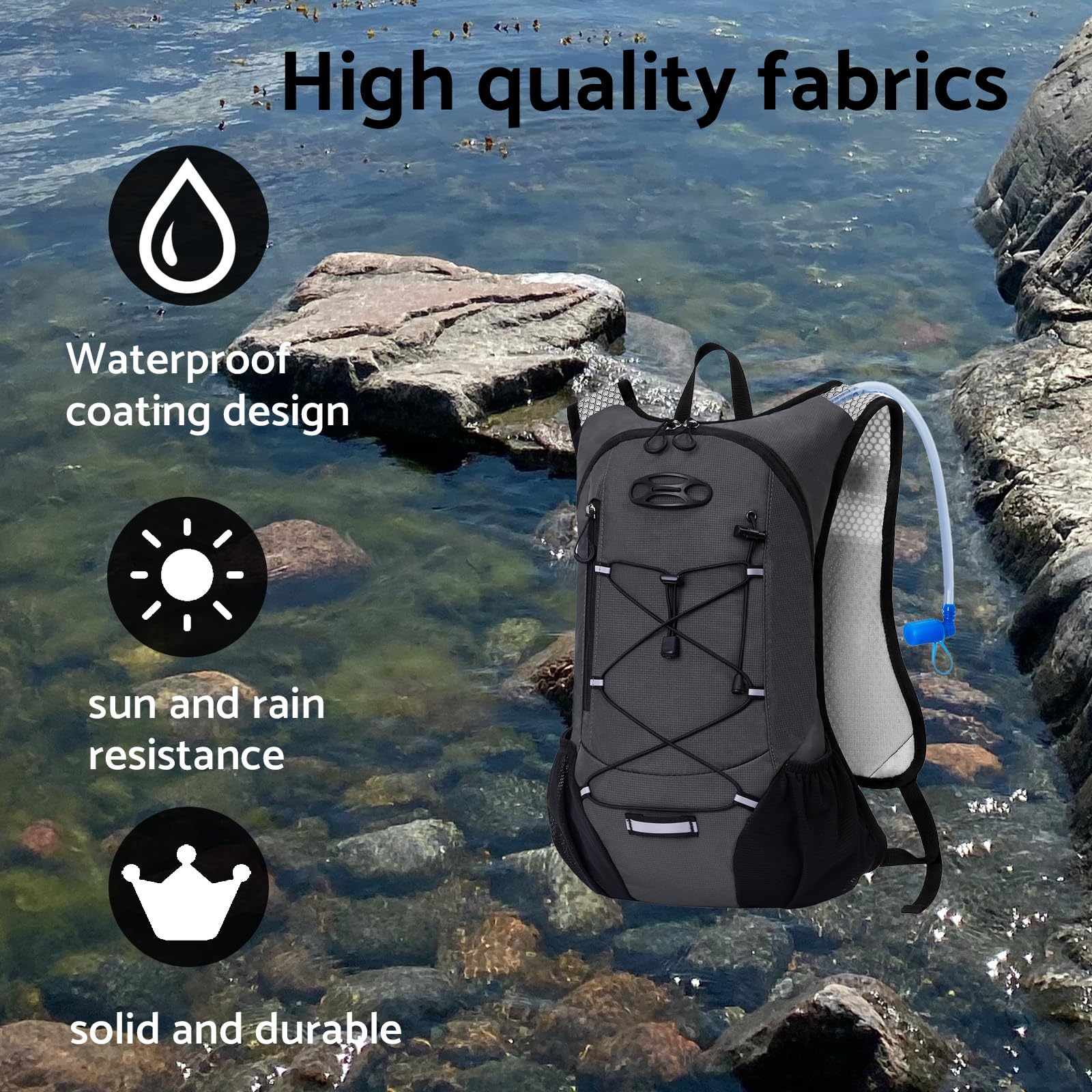 10L Zaino Idratazione Ultraleggero con Vescica da 2L, Gilet da Corsa da Donna, Zaino da Bici da Uomo Impermeabile per Maratona, Campeggio, Escursionismo