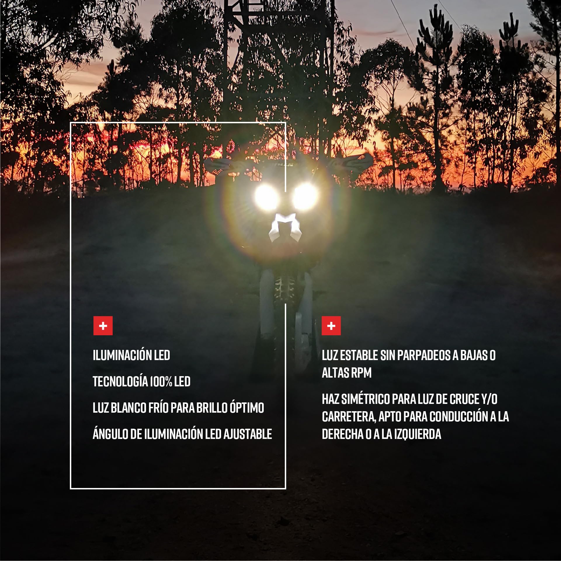 POLISPORT 8670800002 - Faro delantero E-BLAZE con lámpara LED compatible con todos los modelos de motocross/enduro en color negro