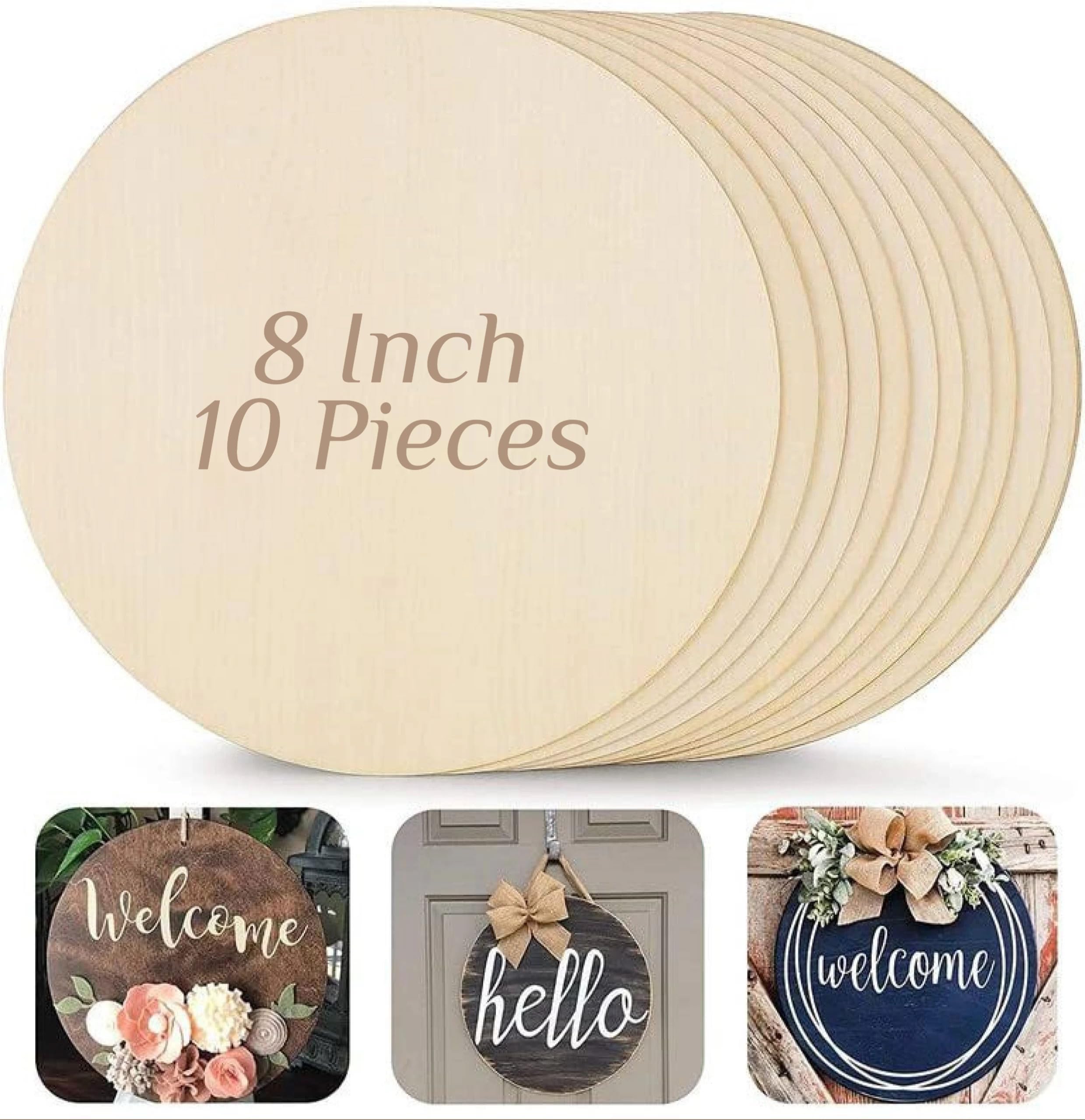 Estella® 8 Inch - 10 Pieces MDF Wood Canvas Circles - Round Boards for Art, Craft, Resin, Lippan, Mandala, Painting, Wall Hanging, Clock Making, Decoration-image-30