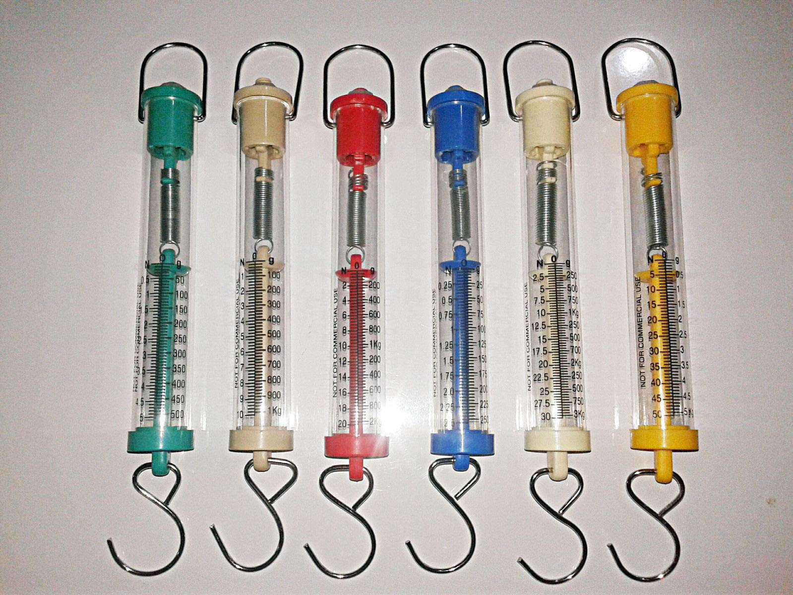 Spring Scale Balance Tubular 2.5N 5N 10N 20N 30N 50N Newton Dynamometer-Set of 6