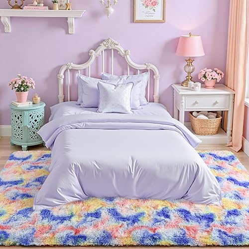 Vista 84 de JUNOVO - Alfombras de área ultra suaves de 3 x 5 pies, alfombras esponjosas para dormitorio, niños, niñas, bebés, sala de estar, suelo, cuarto