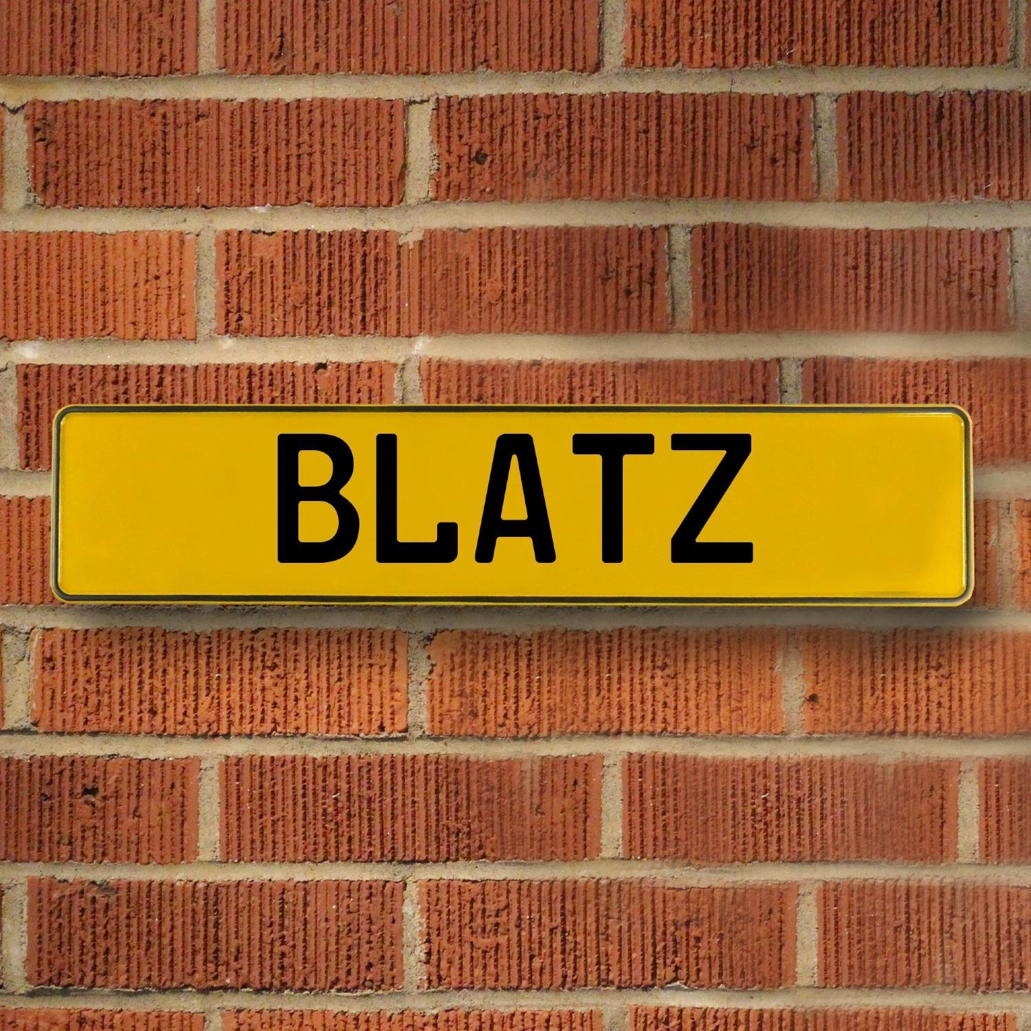 Vintage Parts 596880 Blatz Yellow Stamped Aluminum Street Sign Mancave Wall Art