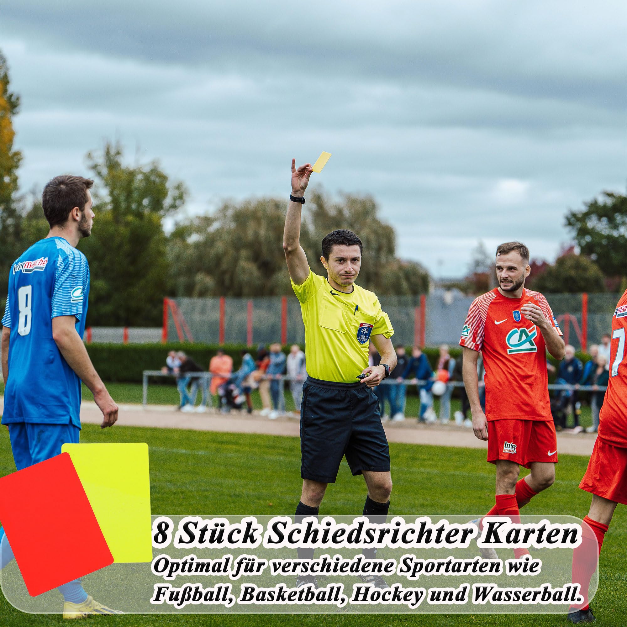Juego de tarjetas de árbitro de fútbol, tarjeta amarilla y roja, herramienta para partidos