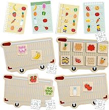 Nene Toys Ma Liste de Courses – Jeu de Société Montessori pour Compter et Mémoriser dès 3 Ans – Jeu Éducatif en Bois avec Pièces Magnétiques – Cadeau Enfant 3 4 5 6 7 Ans Fille Garçon