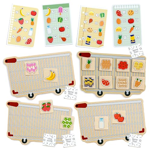 Nene Toys Mi Lista de Compra - Juego Educativo para Contar, Memoria y Asociar para Niños Desde 3 Años