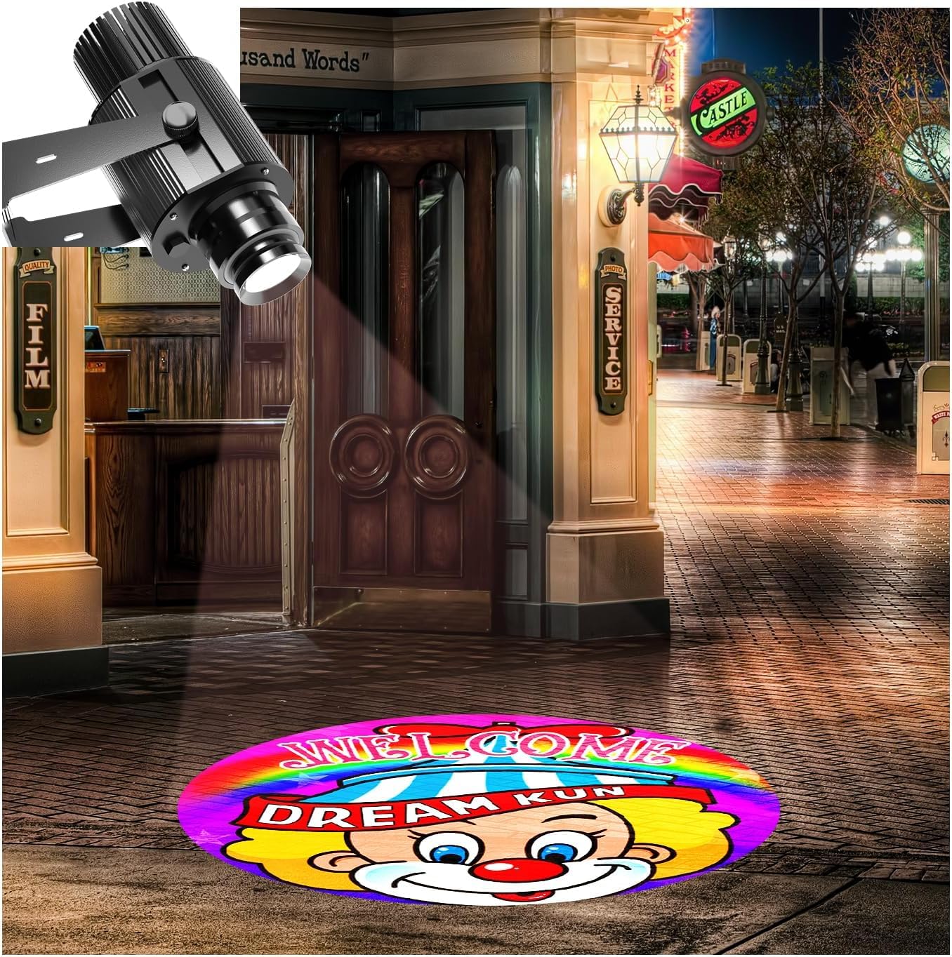 Custom Logo Projector Lights Custom GOBO projectors for Store Business or Wall Outdoor Waterproof ip67 HD led for Shop Advertising and Wedding-image-10