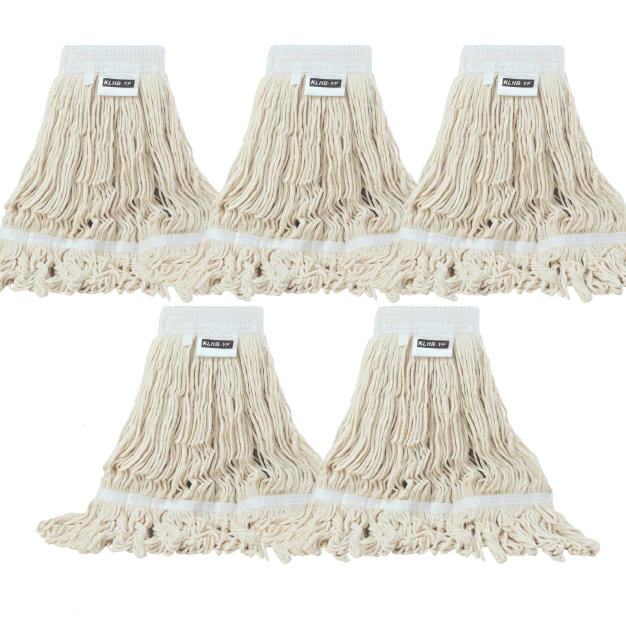Mop Head Replacement,Commercial Mop Heads,Cotton Washable Industrial Mop Head,6 Inch Heavy Duty Mop Heads,Wet Industrial Cleaning Mop Head for Home,Industrial and Commercial Use Clean（White）