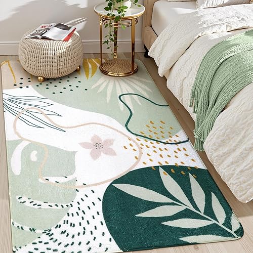 Miniatura 4 de Lahome Alfombras Verdes Lavables a Máquina para Sala de Estar - Área de 4x6 para Dormitorio, Manta Antideslizante Liviana para Comedor, Estampado