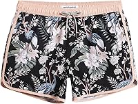 MaaMgic Men's Retro Swim Trunks: 4-Way Stretch Quick Dry Board Shorts with Mesh Liner, Vintage 80s 90s Style