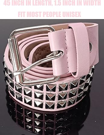 85508 - Unisex Unique Double Prong Buckle Multi Studded Fashion Punk Belt - Foto 4