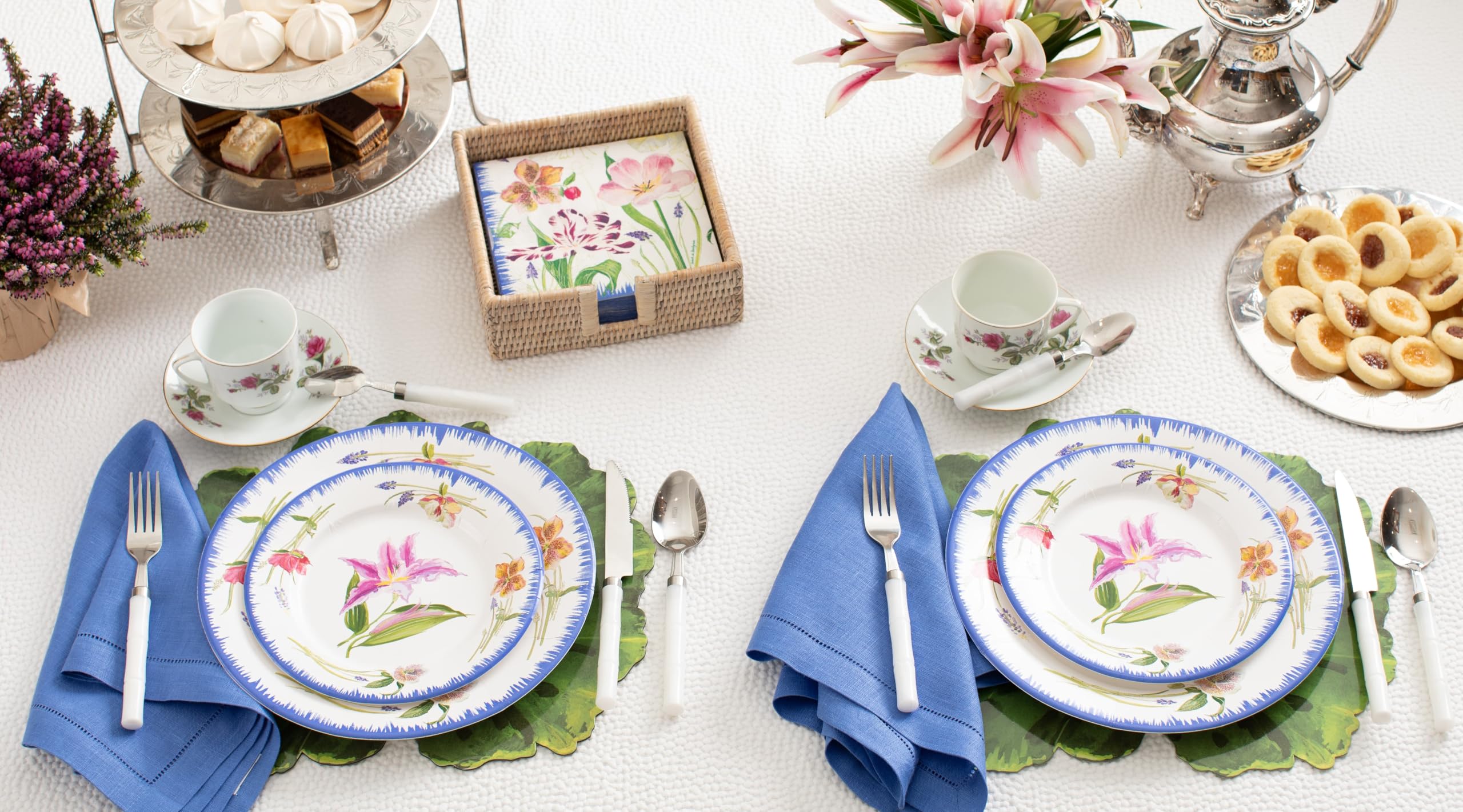 Caspari Isabelle's Garden Flower Paper Plates - 8 Count Disposable Salad & Dessert Plates