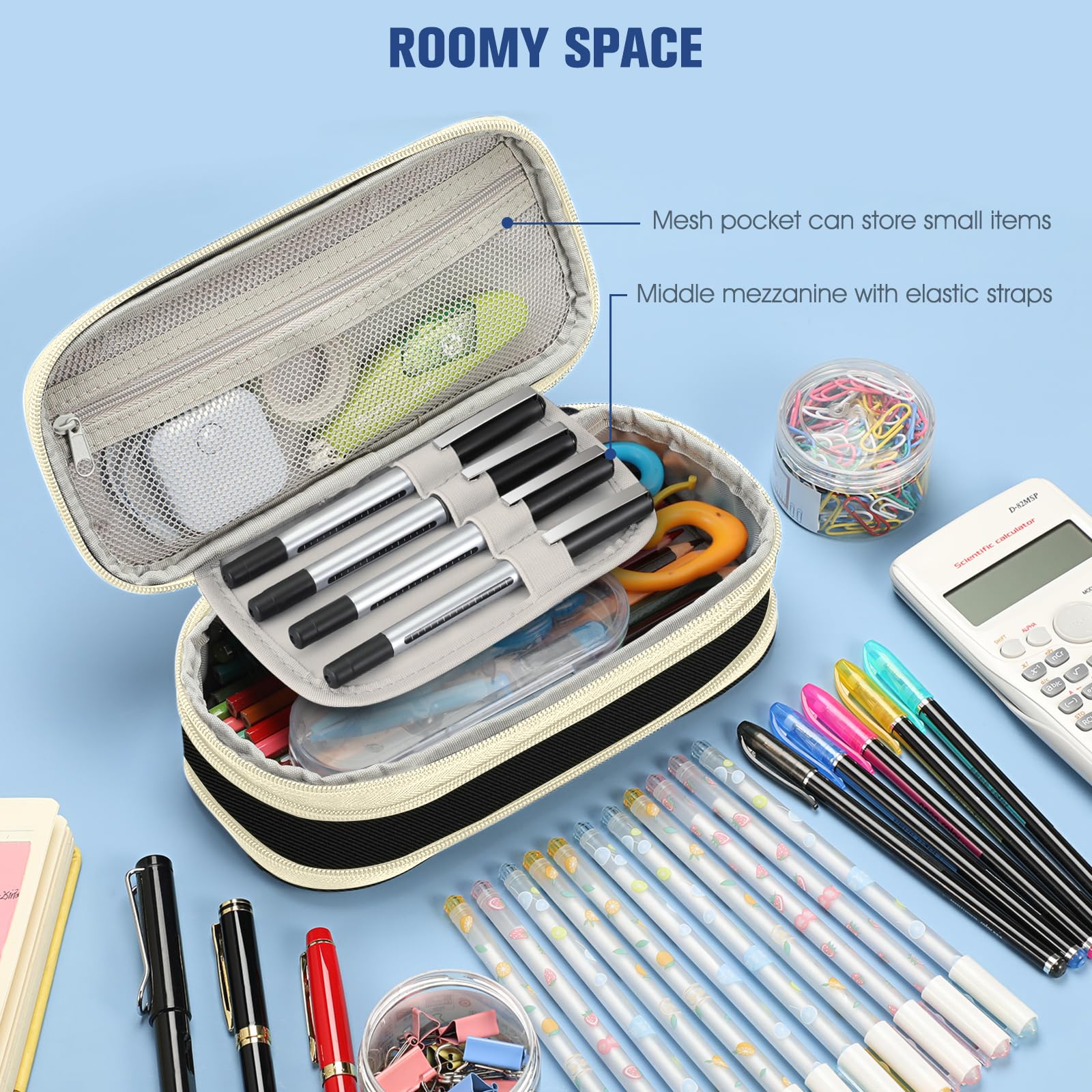 FINPAC Large Capacity Pencil Case, Foldable Pencil Box - Image 4