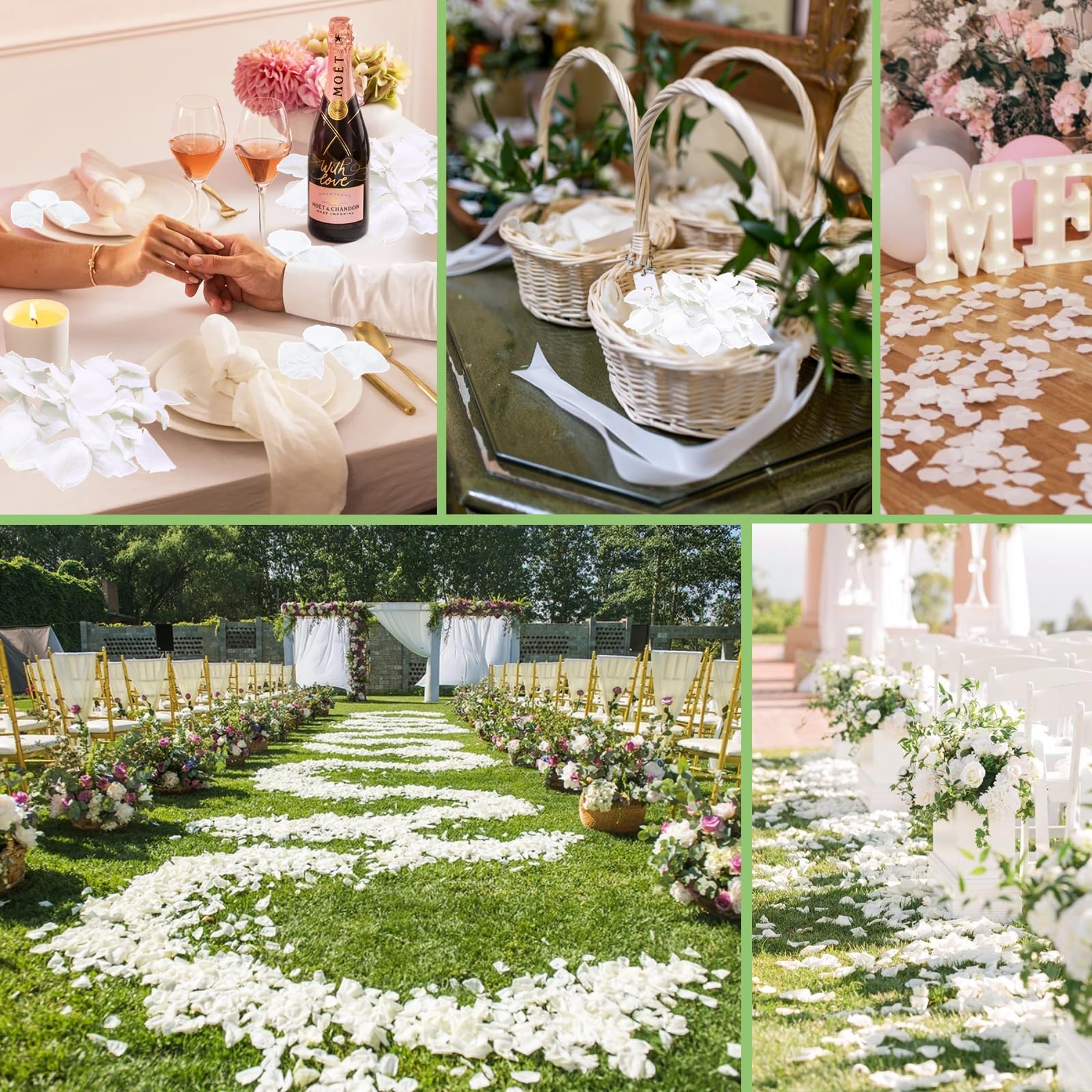 Más de 2500 pétalos de hortensia blancos secos reales de Lvory – 1.7 onzas preservadas de flores naturales para decoración de bodas, confeti de fiesta, centros de mesa de cena, manualidades