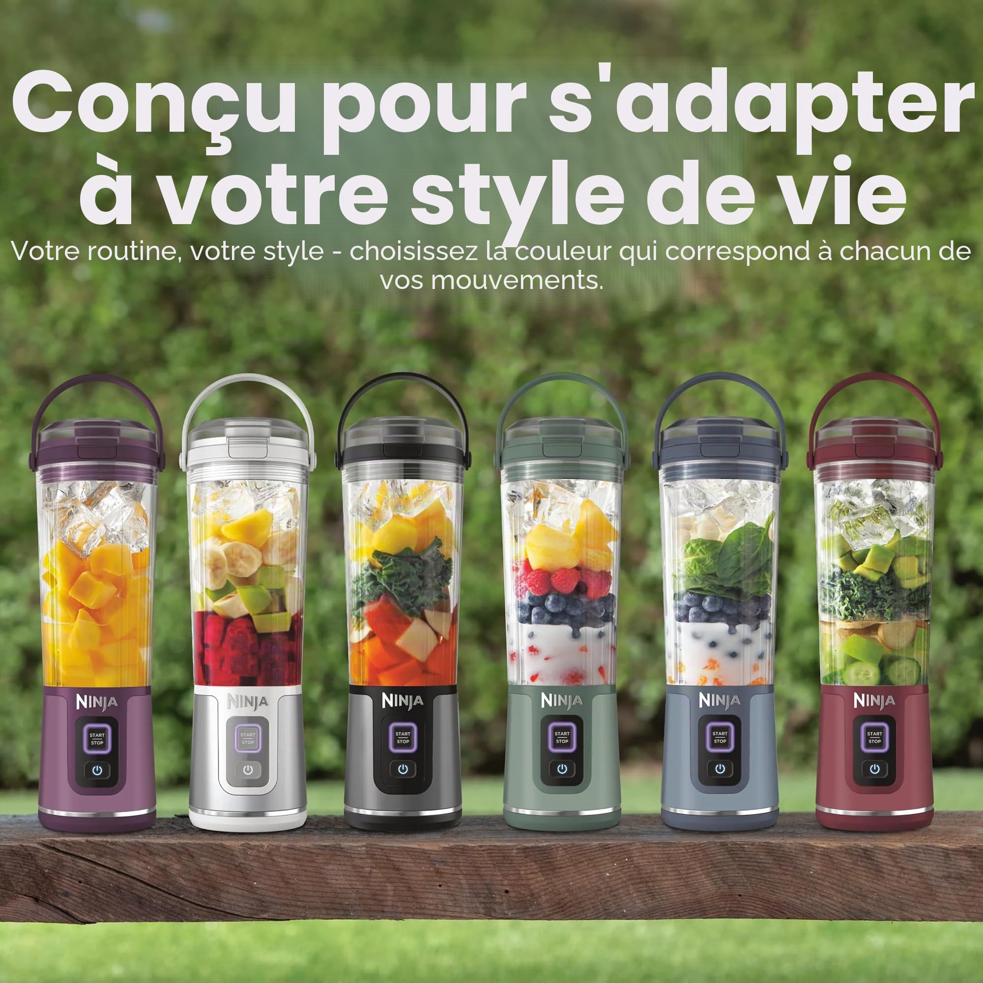Ninja Blast BC151MB – Mélangeur portable sans fil, récipient de 532 ml, mélangeur personnel pour shakes et smoothies, sans BPA, couvercle étanche et bec verseur à gorgée, rechargeable par USB-C, passe