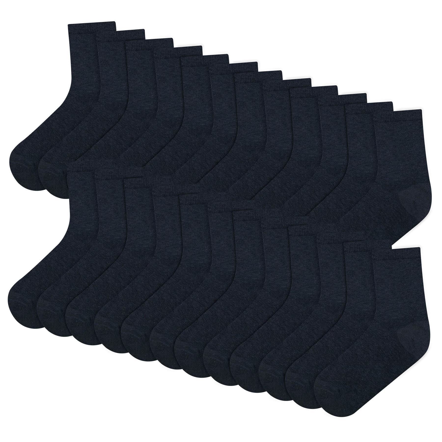 A2z 4 Kids Unisex Kids Navy Boys Girls Pack Of 12 Kids Back To School Cotton Rich Plain - Socks 970S 970 12 Pack 6-9