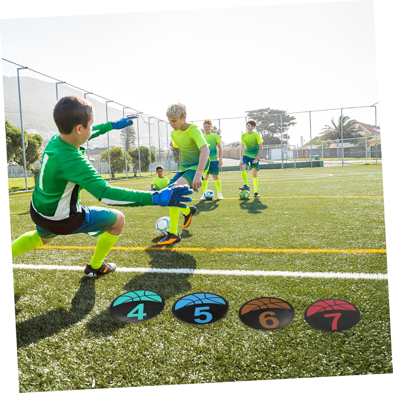 10pcs TPE Soccer Training Markers Multi-Color Marking Signs for Football Basketball and Sports Training Activities