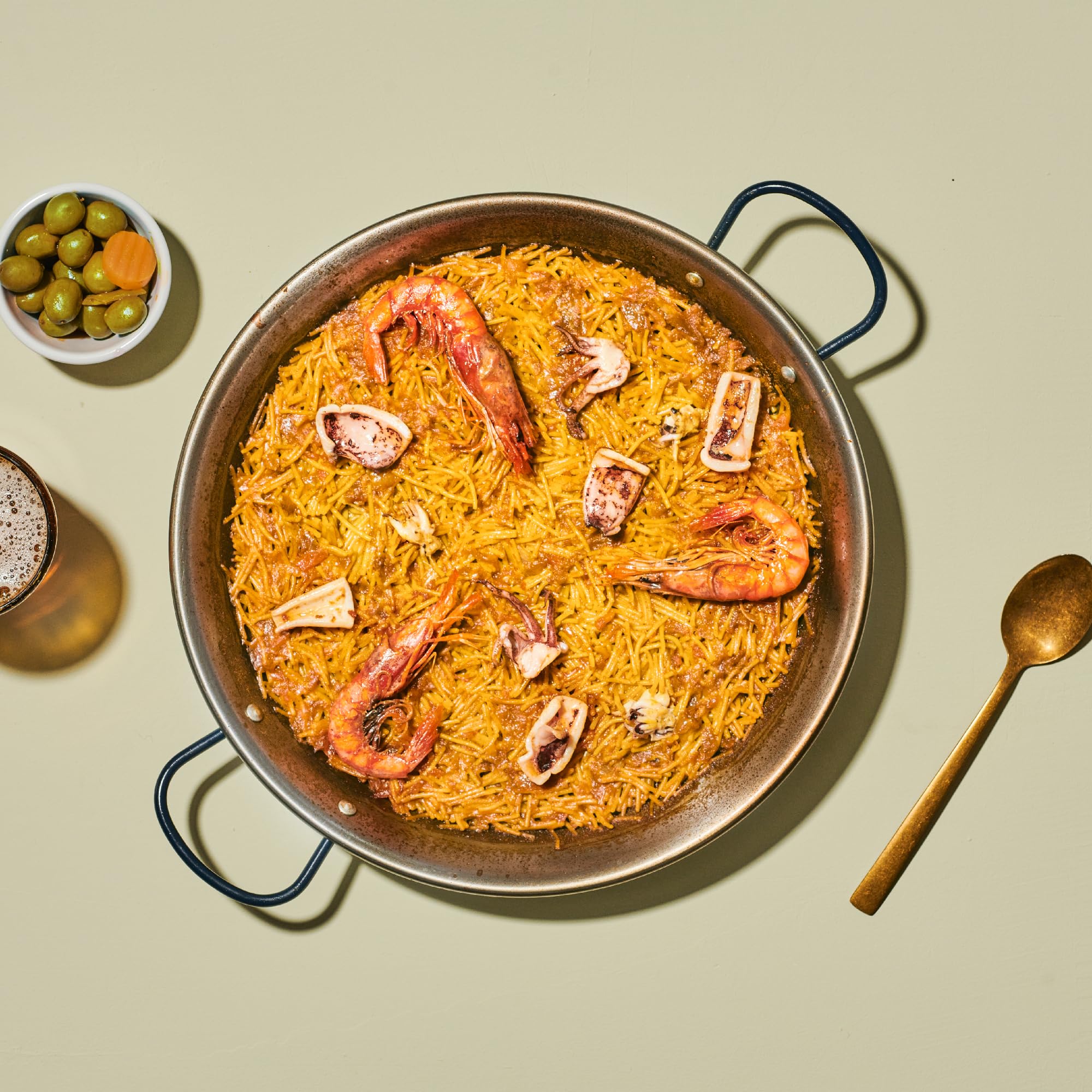 EL PAELLER - Préparé Fideuá | Inclut Bouillon de Fruits de Mer, Calmar, Encornet et Poupon | Ingrédients 100% Naturels | Pour 2 Personnes, Sans Conservateurs