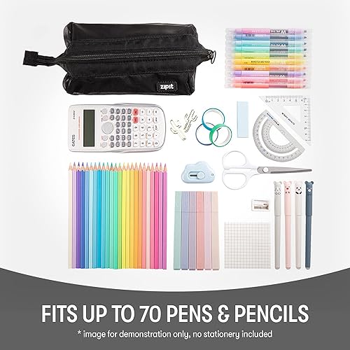 Miniatura 4 de ZIPIT Estuche de malla para lápices, bolsa con cremallera de gran capacidad para la escuela, bolsa de papelería para adolescentes, niñas, niños y