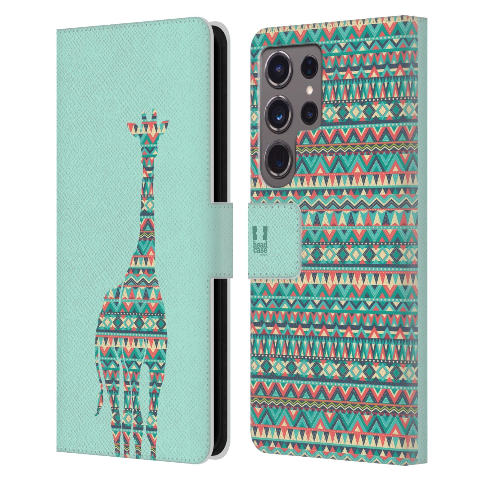 Funda de cuero tipo libro con jirafa protectora Samsung Galaxy S24 Ultra 5G 7