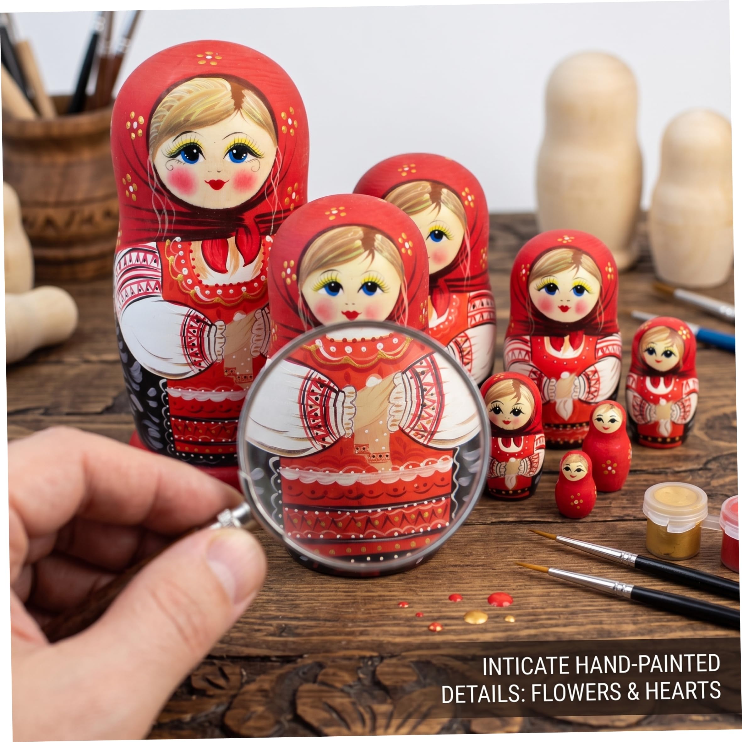 Poupées gigognes à 10 Couches, poupées Russes Matryoshka, Mouchoir, Conception de Fille, 8, 27 Pouces de Haut