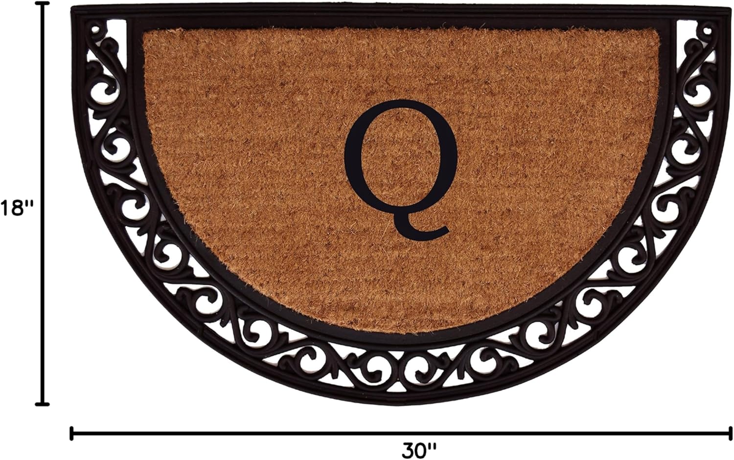Calloway Mills 100101830Q Ornate Scroll Heavy-Duty Monogrammed Doormat (Letter Q)