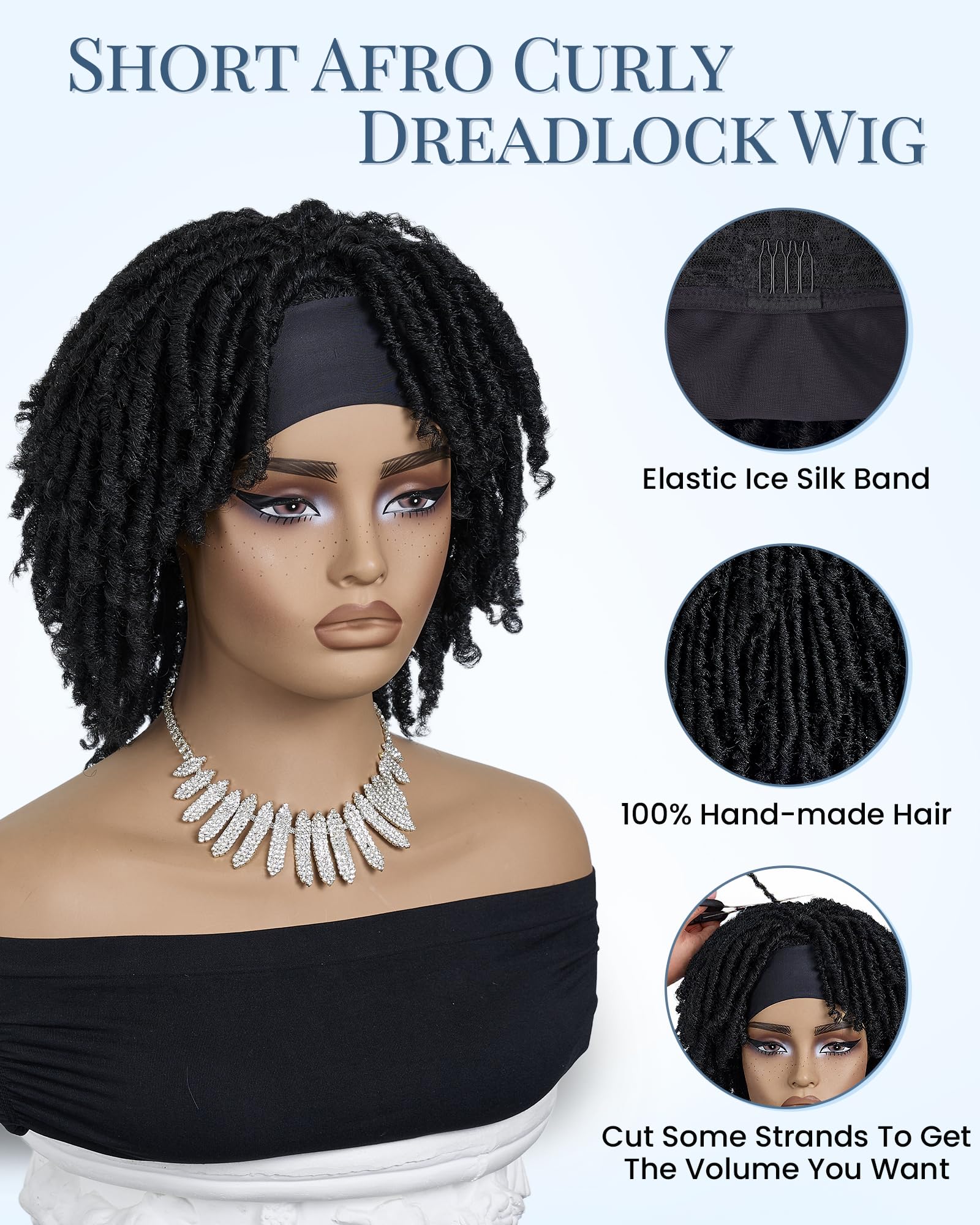 Braided Dreadlock Headband Wig with Synthetic Faux Locs