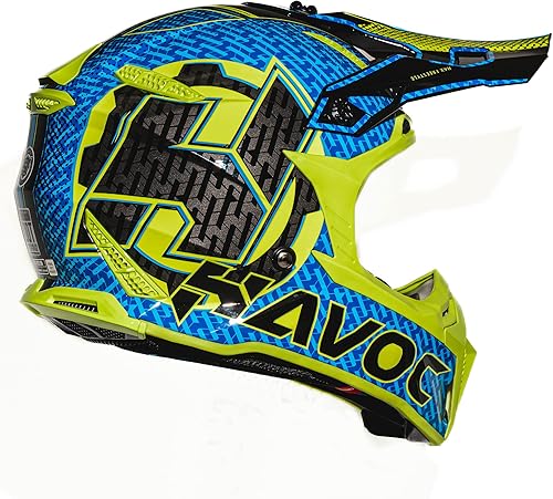 Miniatura 4 de HAX Havoc Fullface - Casco todoterreno para adultos, ATV Motorcross, moto de nieve, ligero, duradero y certificado por DOT para seguridad