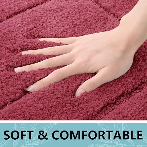 Miniatura 232 de Buganda Alfombras de baño, 24" x 16", Alfombras de baño de microfibra suaves y absorbentes, Alfombra de ducha esponjosa antideslizante, Alfombras de