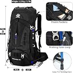 60L Travel Hiking Camping Backpack with Rain Cover,Backpack Water Resistant,Climbing Backpack for Men Women