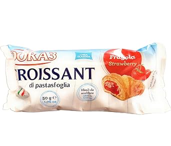 Dora3's-Croissant di Pastasfoglia, Strawberry Filled, Individually Wrapped, 6 Count