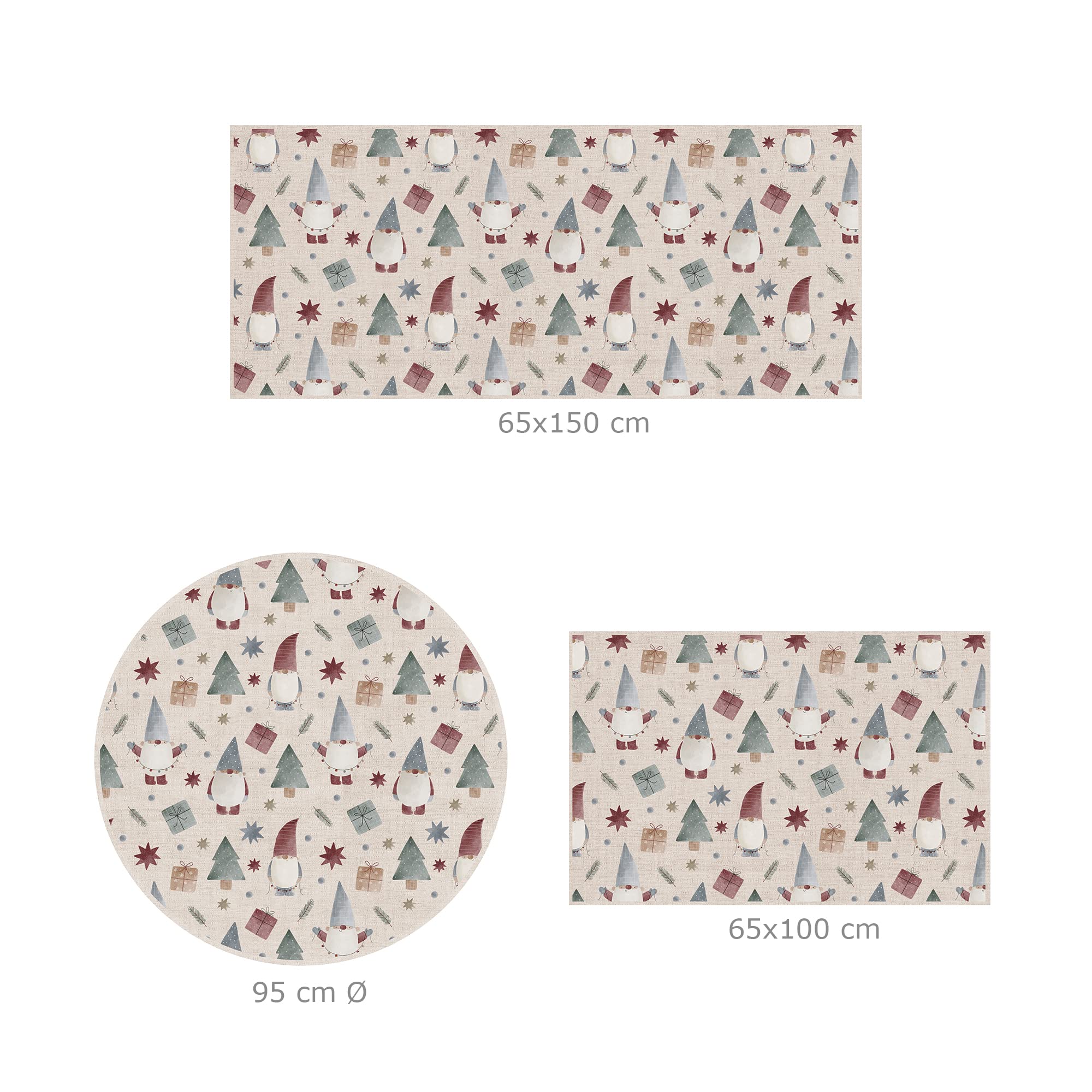 VINILIKO Design | Alfombra Vinílica Redonda Gnomos sobre Tela [Diam] 95 cm - Antideslizante, Impermeable, Lavable - Varios Tamaños - Alfombra Vinilo Salón, Cocina