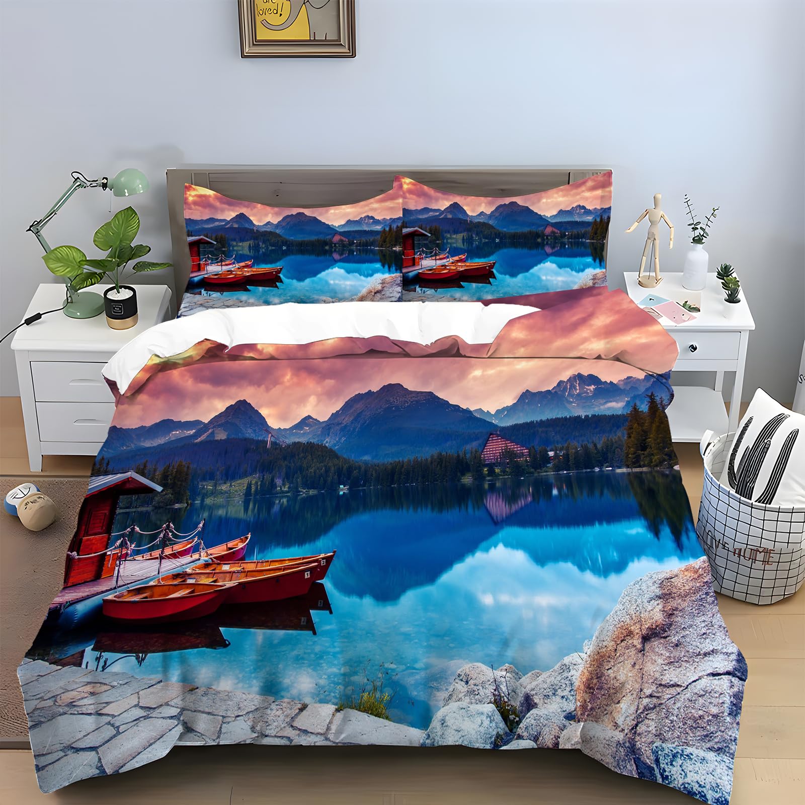 Parure de lit 2 personnes bleu ciel pour transformer votre chambre en cocon de douceur
