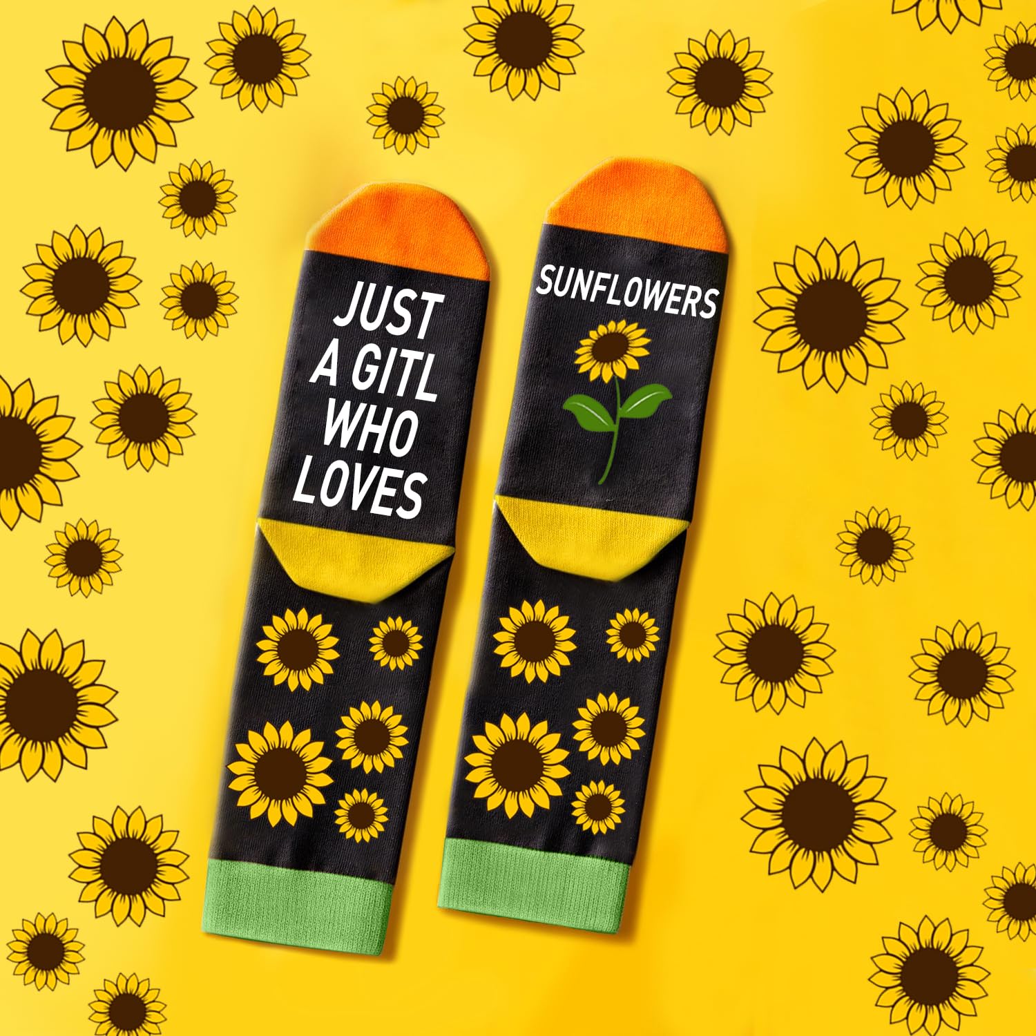 Sunflower Gift Set for Women: Sunflower Necklace, Bracelets, Socks & Keychain - Sunflower Lovers Gifts for Any Occasion