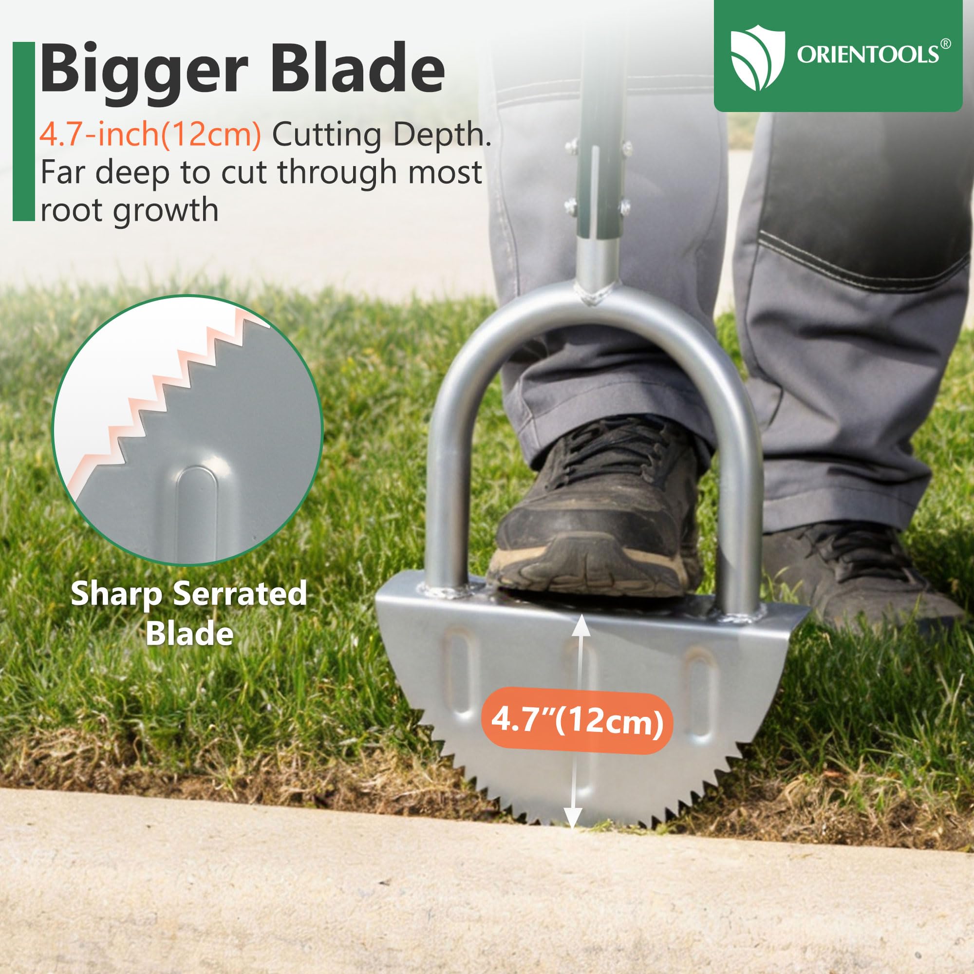 ORIENTOOLS Strumento per rifilare il giardino, manuale, struttura in acciaio, verde, 120 cm di altezza x 44 cm di larghezza, 2,2 kg