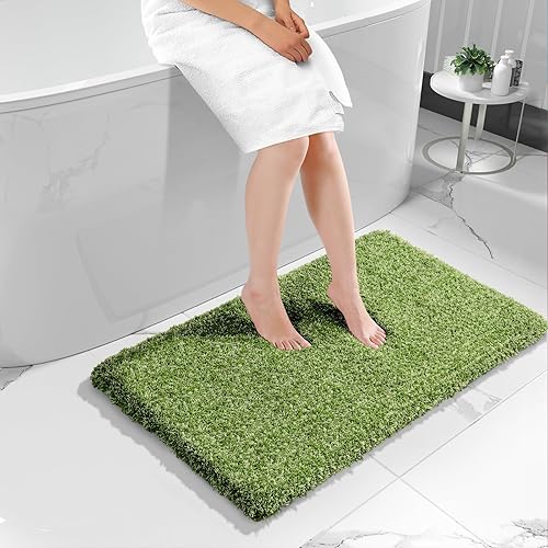 Miniatura 83 de Yimobra Alfombras de baño para baño, 32 x 20 pulgadas, ultra suaves y absorbentes de agua, alfombras de ducha de felpa antideslizantes, tapetes Gris