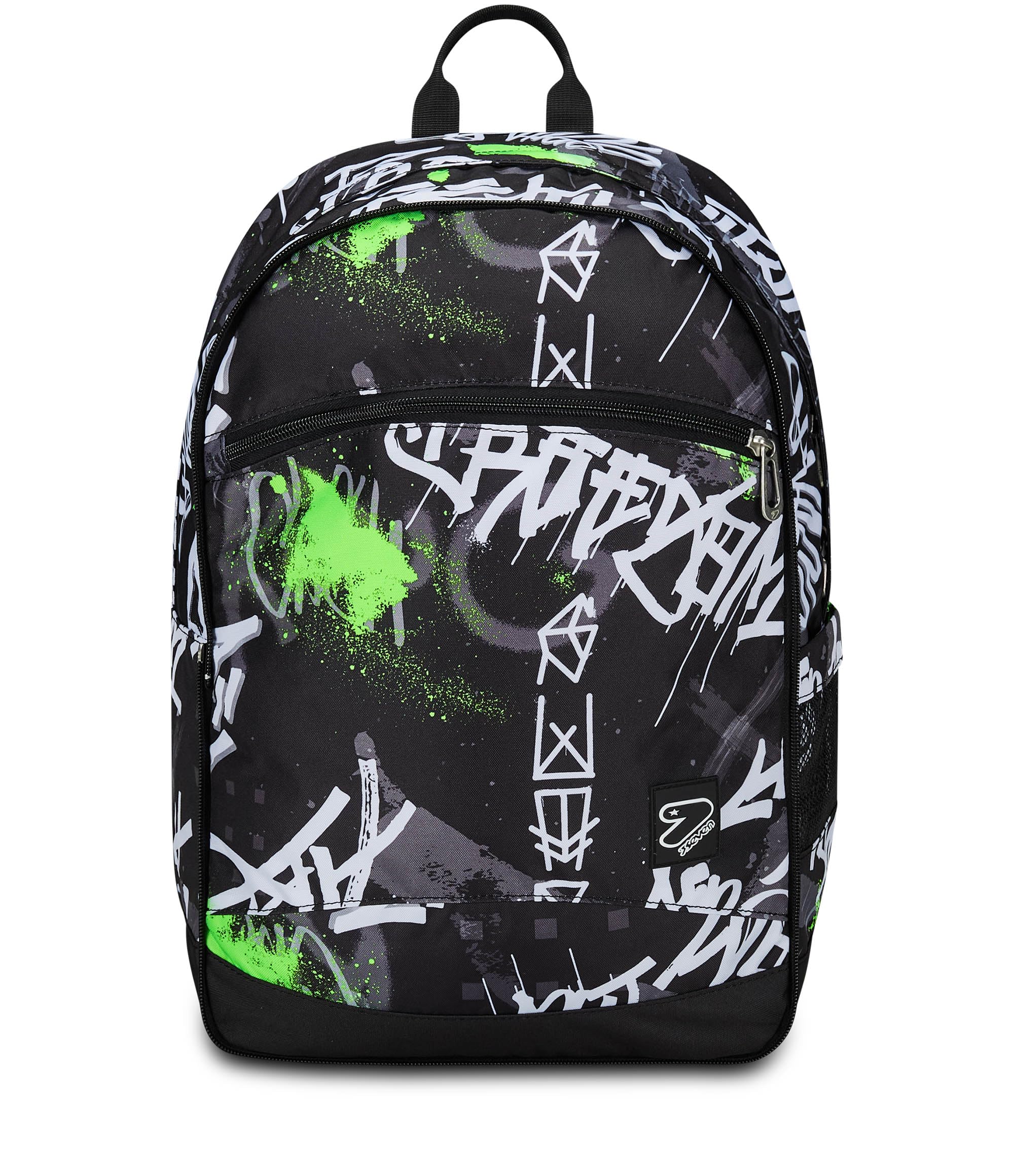 Seven Zaino Scuola Pro XXL Reversibile Detach The Double, Verde Nero, 3 Zaini in 1, Doppio Scomparto Con Auricolari Wireless, Tasca Porta PC e Tasca Porta Borraccia, Zaino Medie Superiori Ragazzo