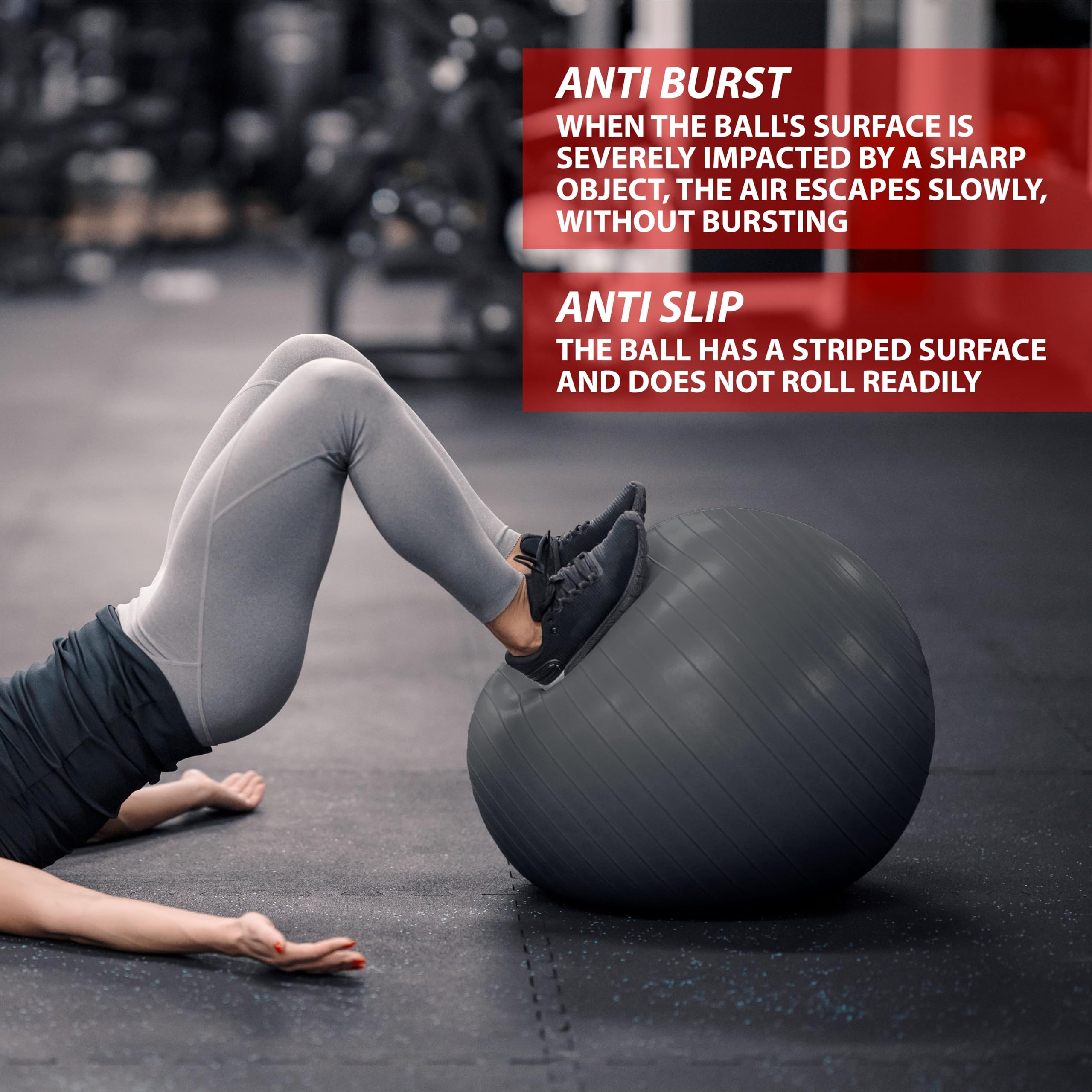 OUTLINER - Ballon Gym 85 cm - Ballon Pilates & Yoga - Ballon Fitness Non Explosif - Ballon Siege Bureau & Ballon de Grossesse