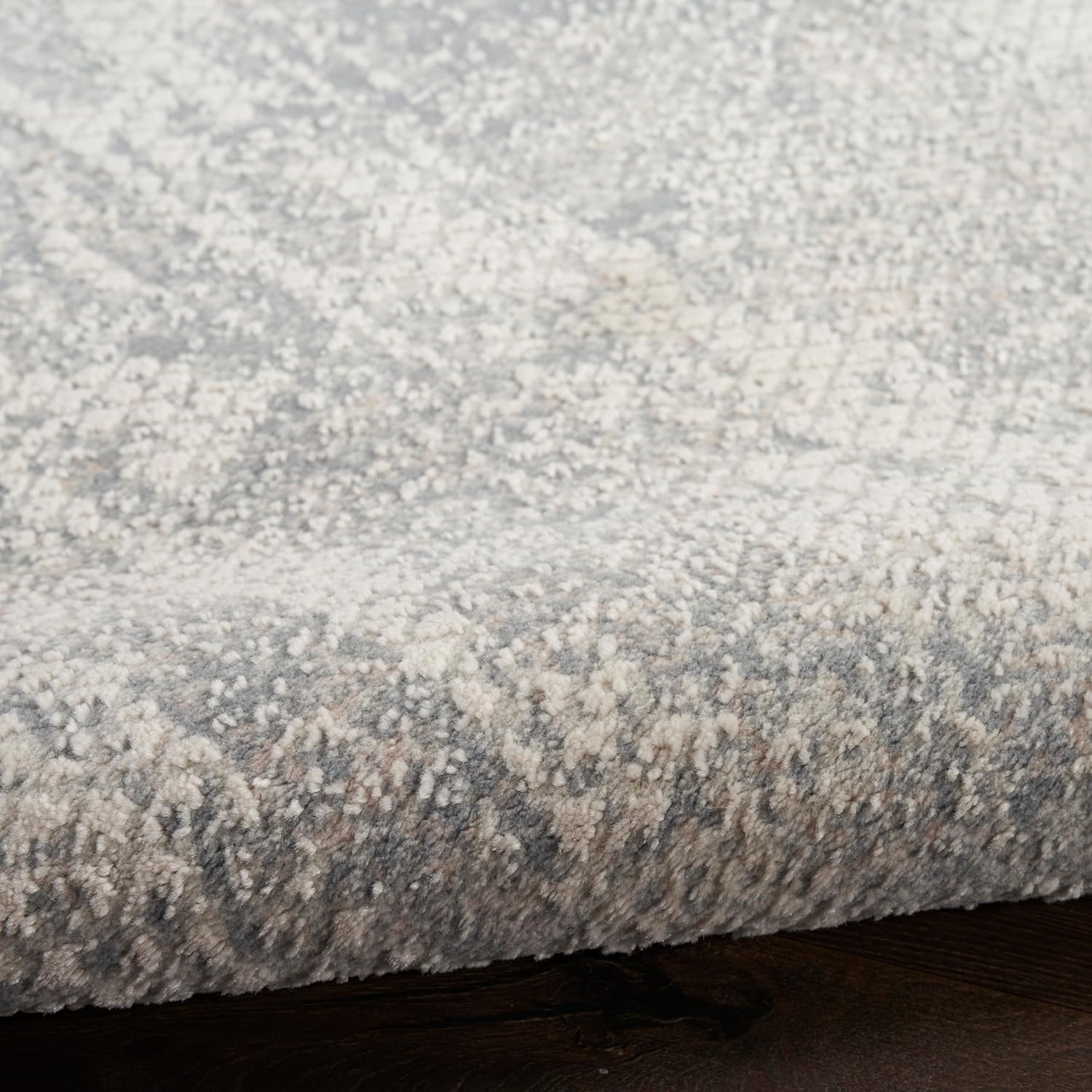 Gray Abstract 4' x 6' Synthetic Handmade Area Rug