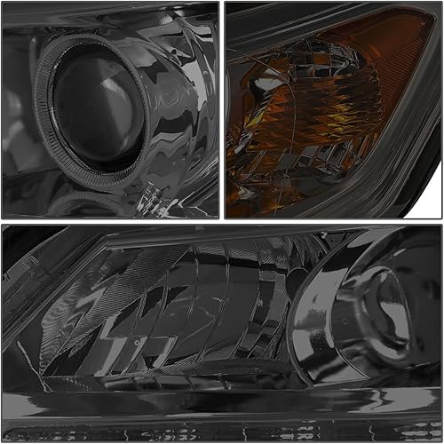 Miniatura 5 de Auto Dynasty Conjunto de faros delanteros LED DRL compatible con Honda Accord 4 puertas Sedan 2013-2015, lado del conductor y del pasajero, lente