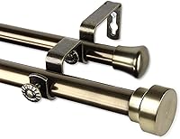 Vista 6 de Rod Desyne Topper 3/4 pulgadas de diámetro 28-48 "-Cocoa Juego de barra de cortina doble