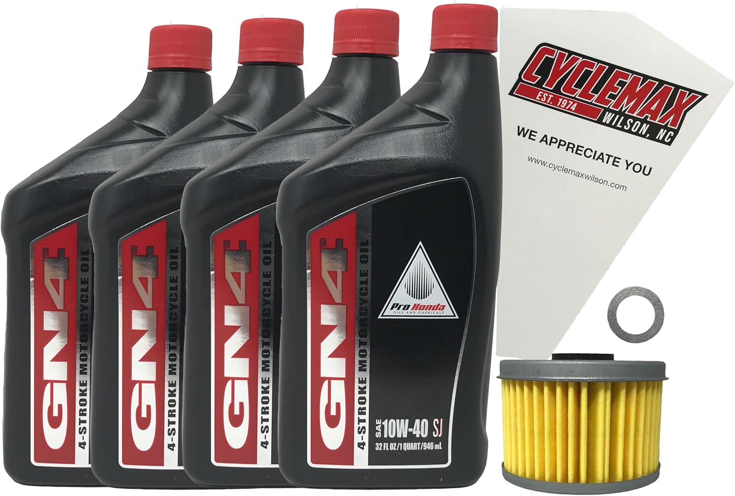 Cyclemax 10W-40 Oil Change Kit compatible with 2020-2023 Honda Foreman Rubicon TRX520 FM FE