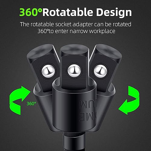 Miniatura 8 de CIGOTU Juego de adaptadores de enchufe de impacto de herramientas, extensión de broca de impacto 4 en 1, 360 giratorio 14 38 12 pulgadas, juego de