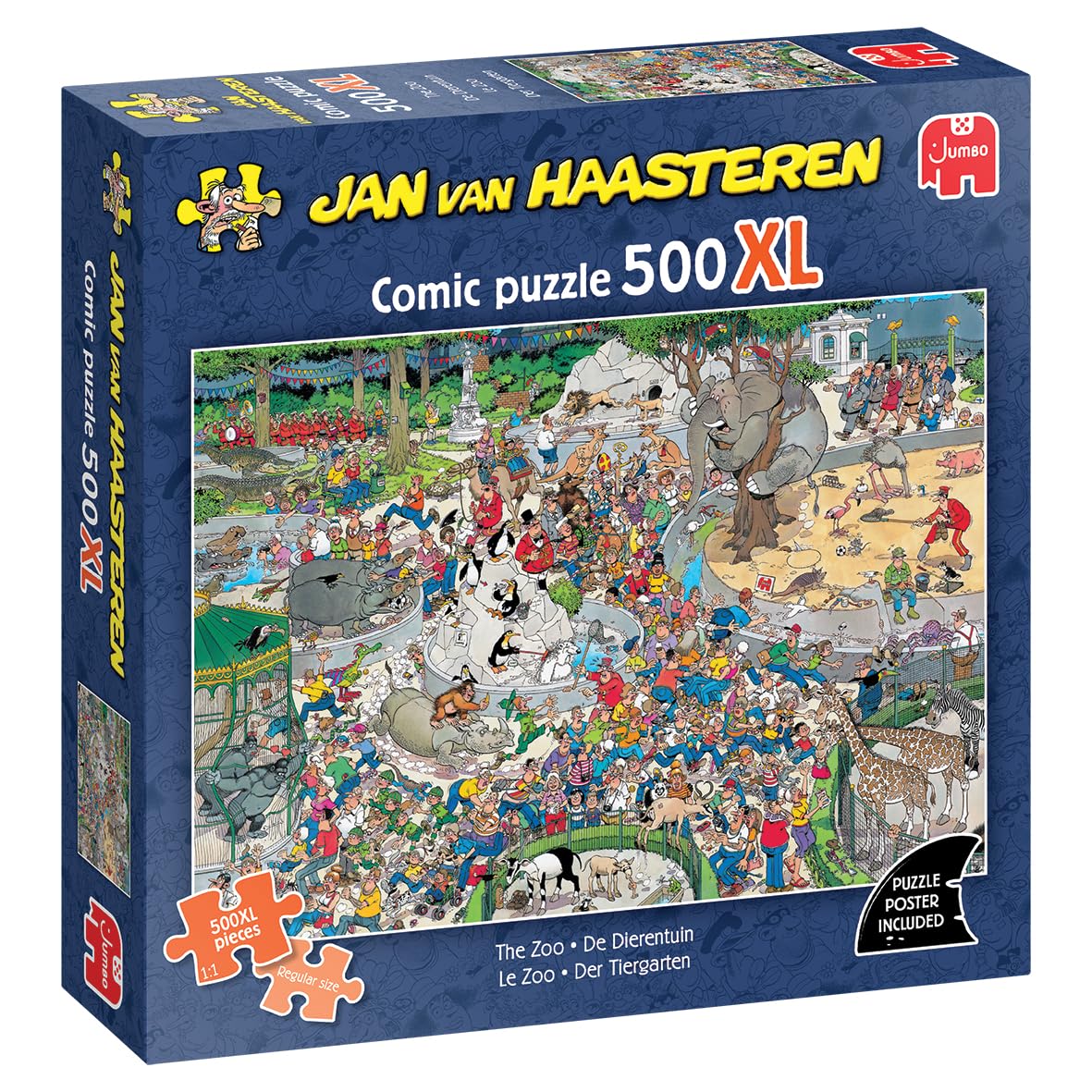 Jan Van Haasteren – Der Zoo – 500XL Puzzle für Erwachsene – Großes 500‑Teile‑Puzzle – 100 % Recycelter Karton – 500‑Teilig – Lustiges, Geistig Anregendes Geschenk für Geburtstag & Weihnachten