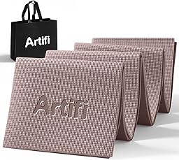 ヨガマット 折りたたみ 厚め6mm レッグスライダー ストレッチマット Artifi アクアエクササイズ 厚手 幅広 軽量 人気 持ち運び便利 収納袋付き コンパクト(173*61cm) トレーニング フィットネス ピラティス 旅行用