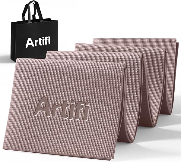 ヨガマット 折りたたみ 厚め6mm レッグスライダー ストレッチマット Artifi アクアエクササイズ 厚手 幅広 軽量 人気 持ち運び便利 収納袋付き コンパクト(173*61cm) トレーニング フィットネス ピラティス 旅行用 - 1