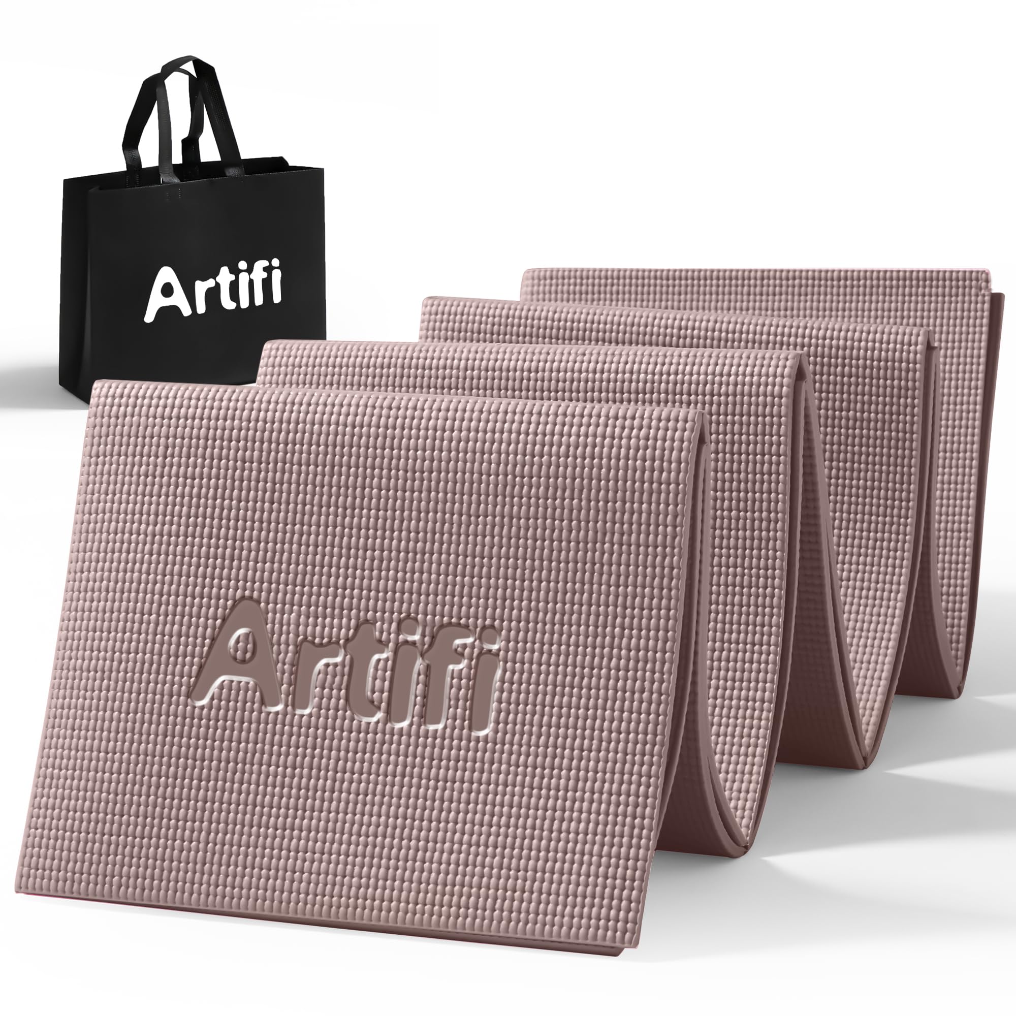 ヨガマット 折りたたみ 厚め6mm レッグスライダー ストレッチマット Artifi アクアエクササイズ 厚手 幅広 軽量 人気 持ち運び便利 収納袋付き コンパクト(173*61cm) トレーニング フィットネス ピラティス 旅行用 - 1